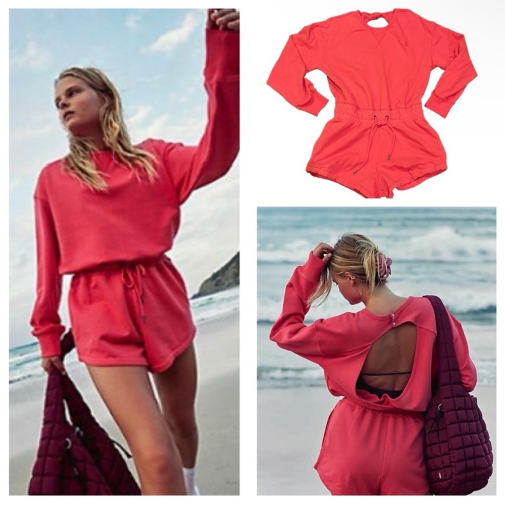NWT Medium Free People Best Of Romper - Electric Sunset - Picture 5 of 10